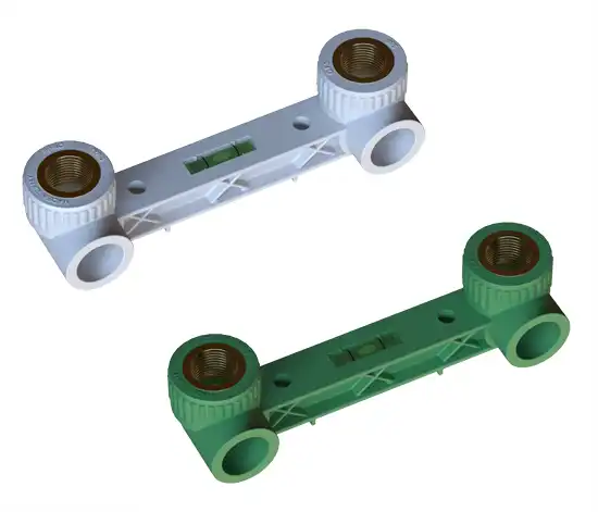PPR Female Double Battery Con. 15.5 Ø20 x1/2" with water level 